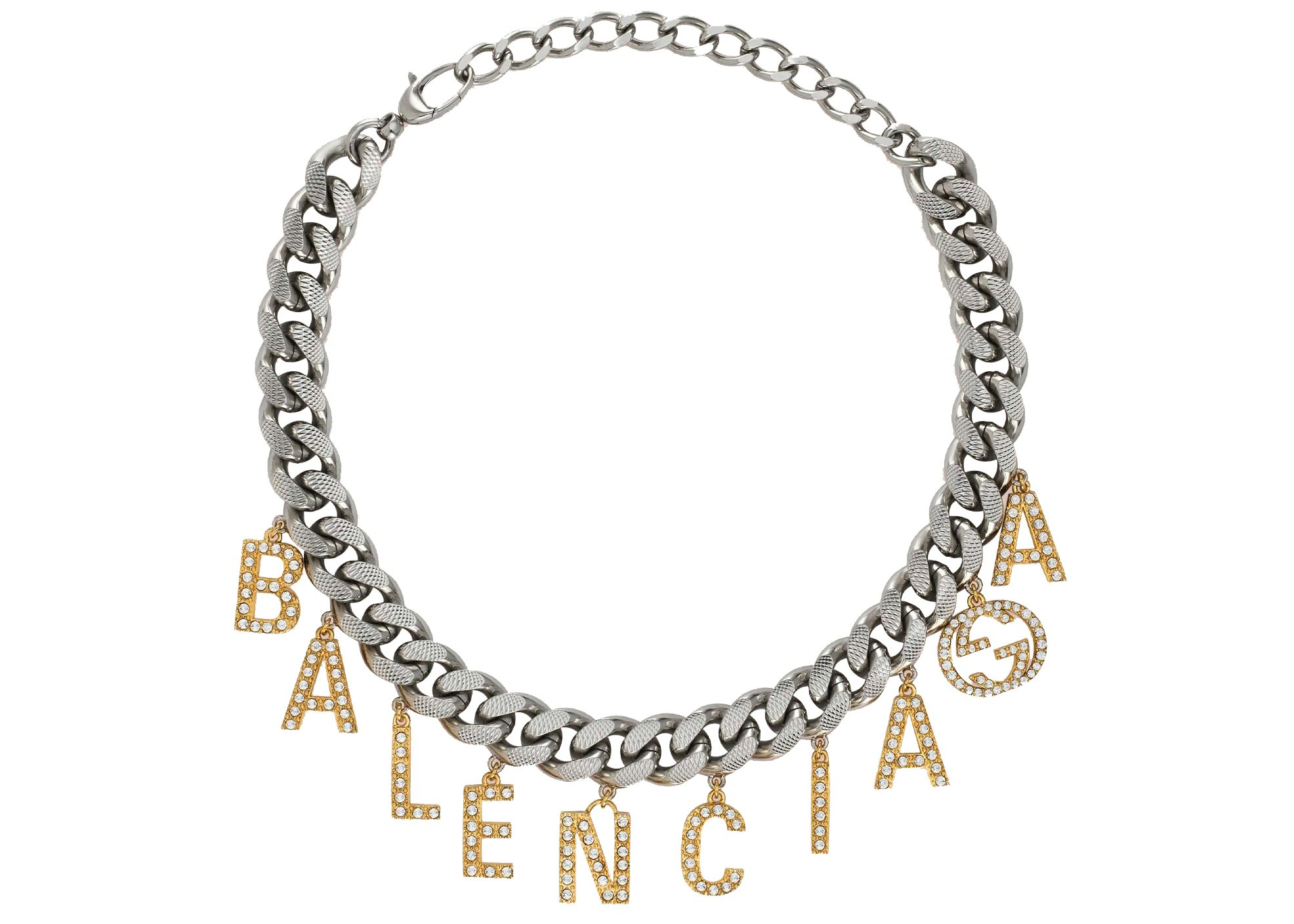 Balenciaga Typo Chain Necklace  Gold  Editorialist